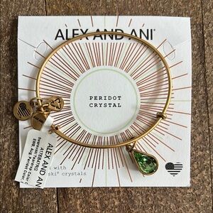 Alex and Ani Gold Bracelet with Peridot Crystal